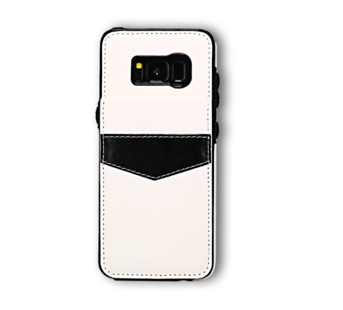 Bild 1, Samsung S8 Plus - Läderskal med korthållare - Vit