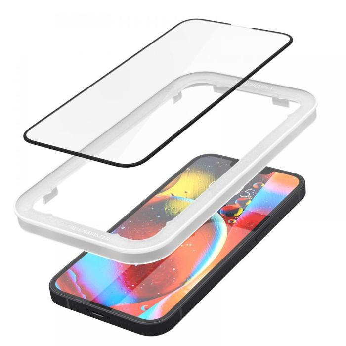 Bild 2, Spigen iPhone 16e/14/13/13 Pro ALM Glas FC Heltäckande Skärmskydd