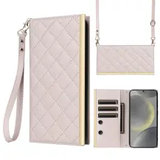 Samsung Galaxy S25 Plus Fodral Rhombus L&auml;der Beige