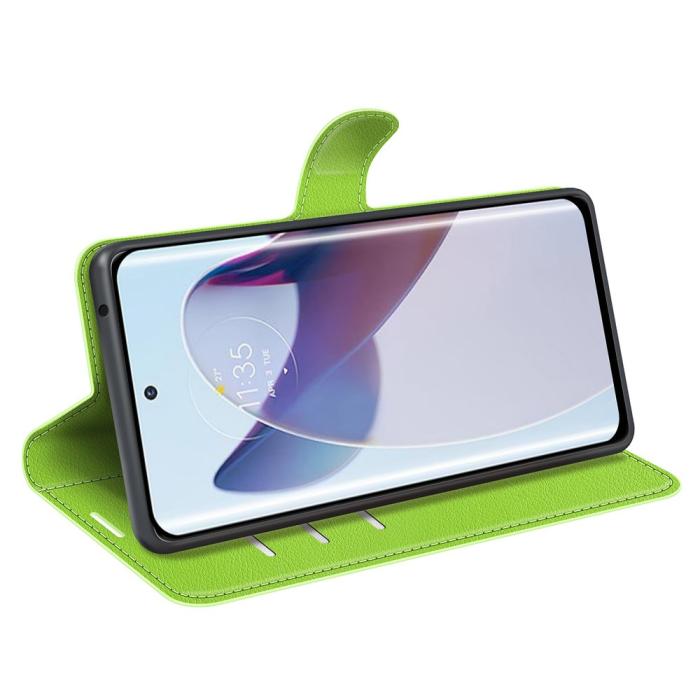Bild 3, Motorola Edge 30 Ultra 5G Fodral Litchi Läder Grön