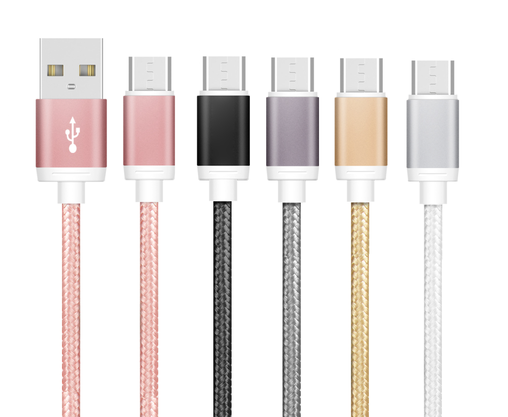 1M - Micro-USB - Quick Charge Kabel - Rosé
