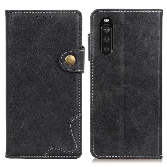 Bild 1, Sony Xperia 10 III - S-Line Läder Fodral - Svart