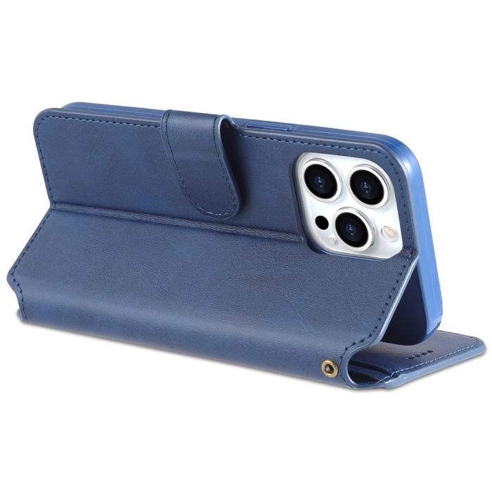 Bild 6, iPhone 13 Pro Max - AZNS Slim Läder Fodral - Blå
