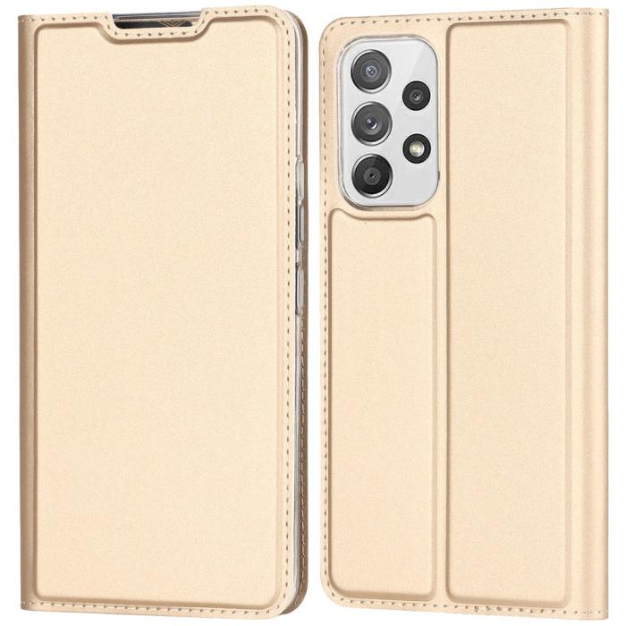 Bild 1, Samsung Galaxy A53 5G Fodral Flip Skin Touch Guld