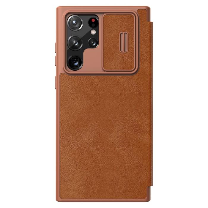 Bild 3, NILLKIN Samsung Galaxy S22 Ultra Fodral Qin Series Brun