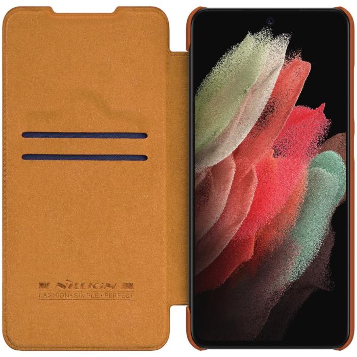 Bild 4, NILLKIN Samsung Galaxy S22 Ultra Fodral Qin Series Brun