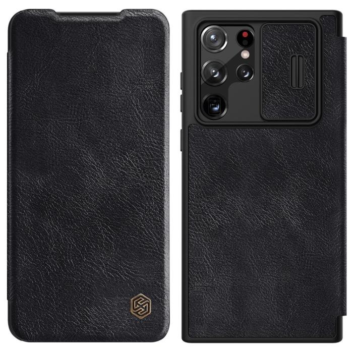 Bild 1, NILLKIN Samsung Galaxy S22 Ultra Fodral Qin Series Svart