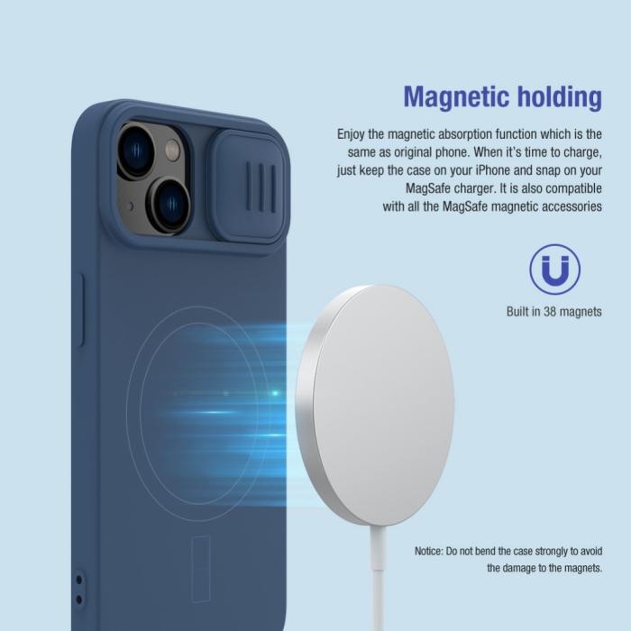 Bild 4, NILLKIN iPhone 14 Skal MagSafe CamShield Silky Liquid Lila