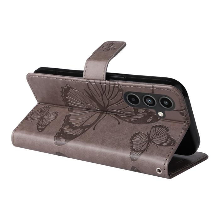 Bild 4, Samsung Galaxy A15 5G Fodral Fjäril Tryck Grå