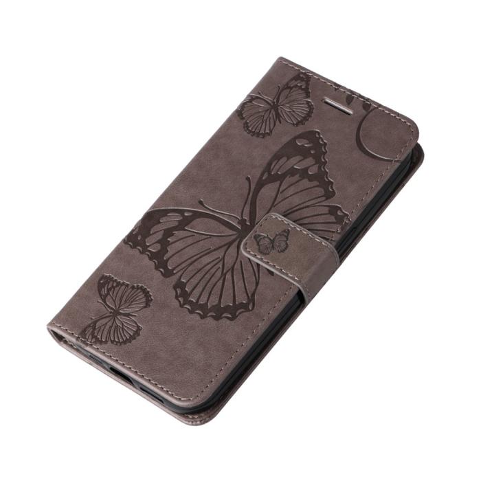 Bild 5, Samsung Galaxy A15 5G Fodral Fjäril Tryck Grå