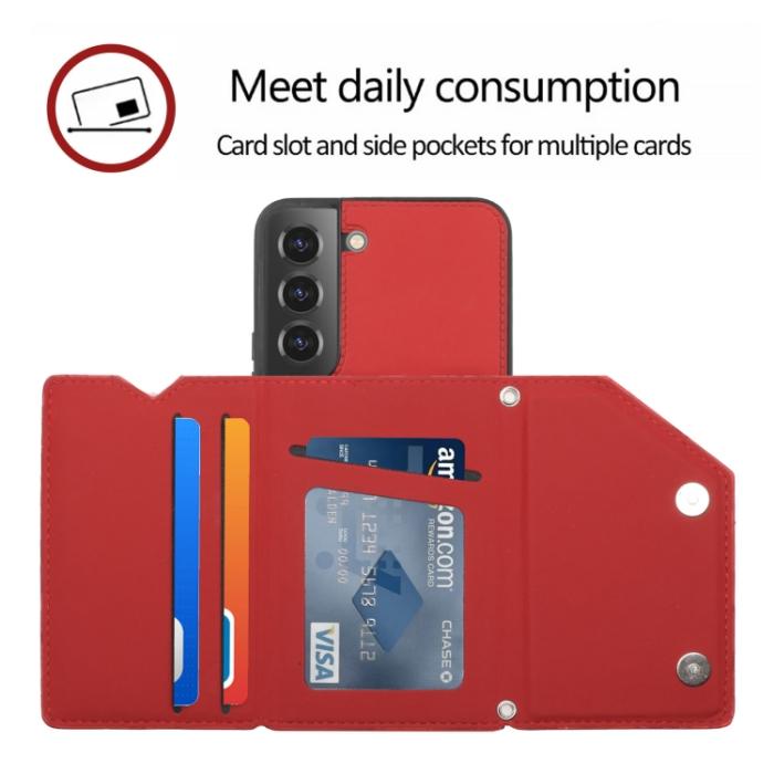Bild 5, Samsung Galaxy S22 Skal Skin Touch Med Kortfack Röd