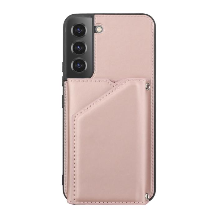 Bild 2, Samsung Galaxy S22 Skal Skin Touch Med Kortfack Roséguld