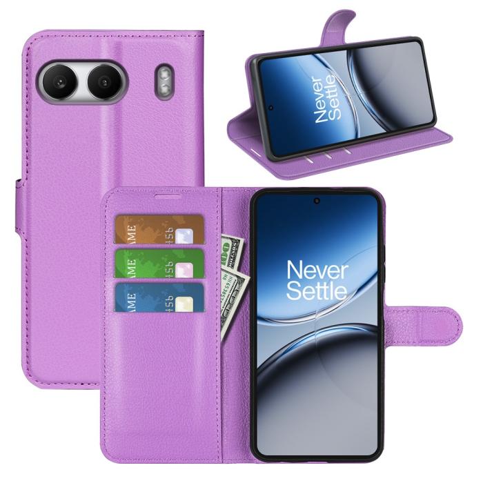 Bild 5, OnePlus Nord 4 Fodral Litchi Läder Lila