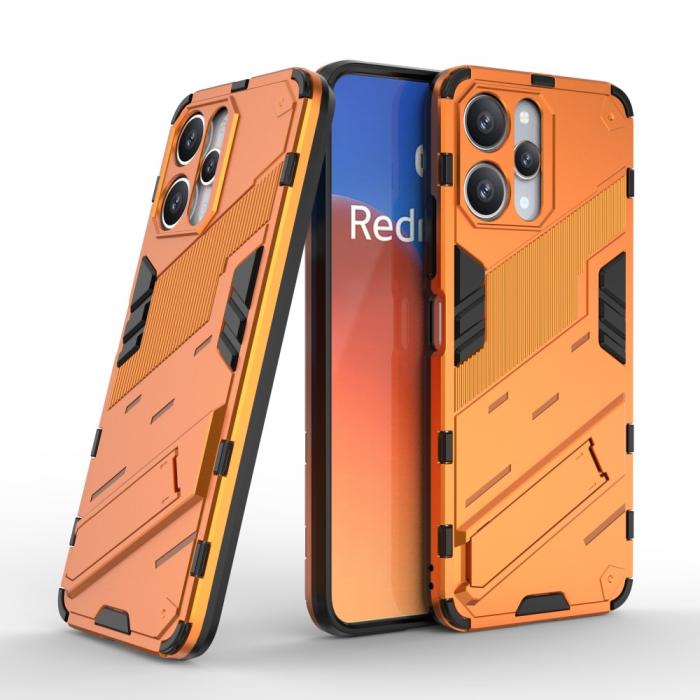 Bild 5, Xiaomi Redmi 12 5G/4G Skal Kickstand Hybrid Armor Orange