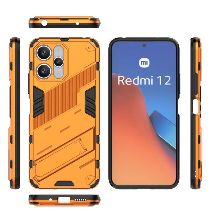 Bild 6, Xiaomi Redmi 12 5G/4G Skal Kickstand Hybrid Armor Orange