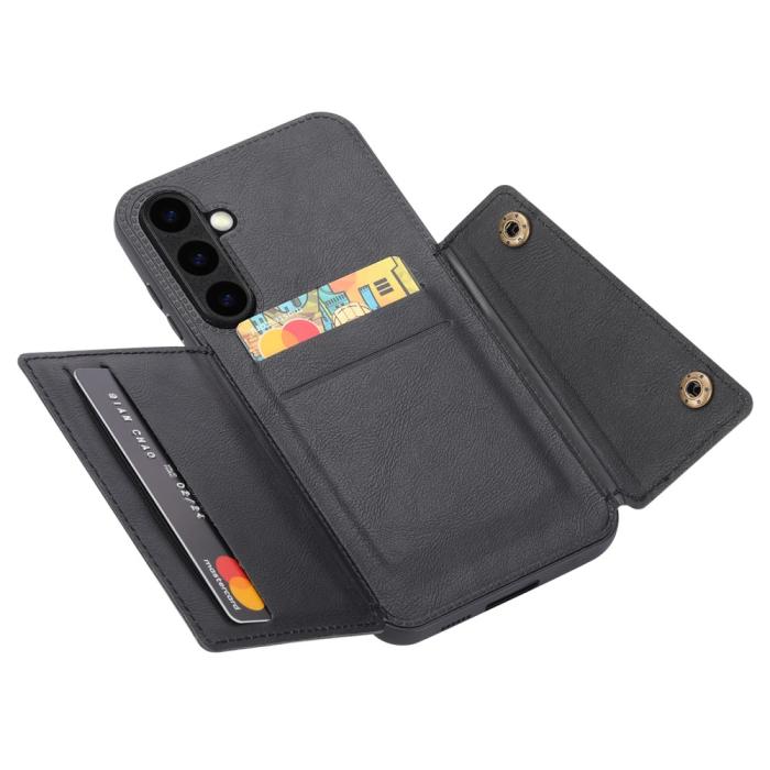 Bild 2, Samsung Galaxy S25 Skal Läder Med Kortfack Och Magnet