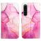 Sony Xperia 1 IV Fodral Marmor Rosa/Lila/Guld