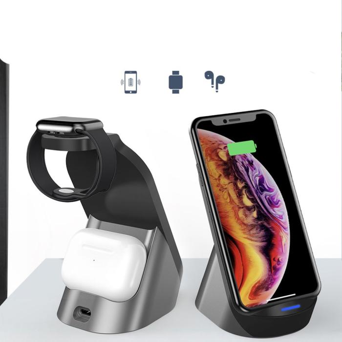 Bild 5, Tech-Protect 15W 3in1 Trådlös Laddare Svart