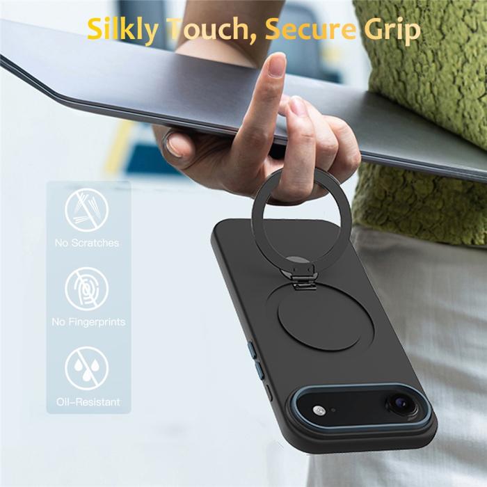 Bild 2, iPhone Air Skal MagSafe Kickstand Hybrid Svart