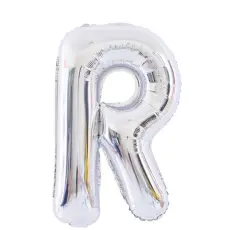 Bokstavsballong R 70 cm Silver