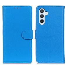 Samsung Galaxy A16 Fodral Litchi L&auml;der Bl&aring;