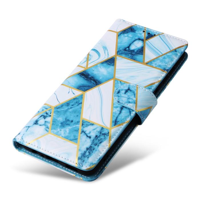 Bild 5, Samsung Galaxy S24 Plus Fodral Läder Marmor Blå