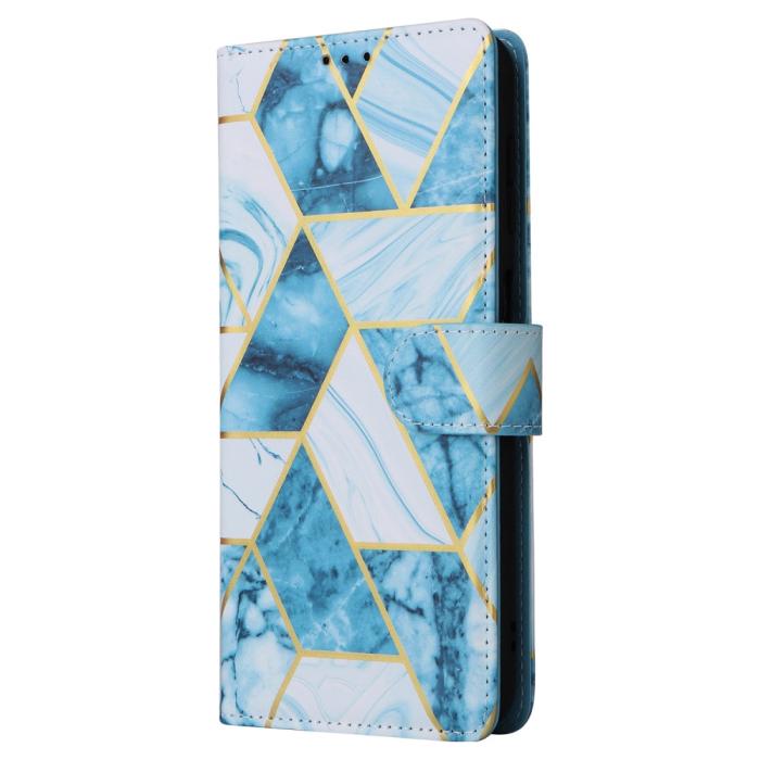 Bild 6, Samsung Galaxy S24 Plus Fodral Läder Marmor Blå