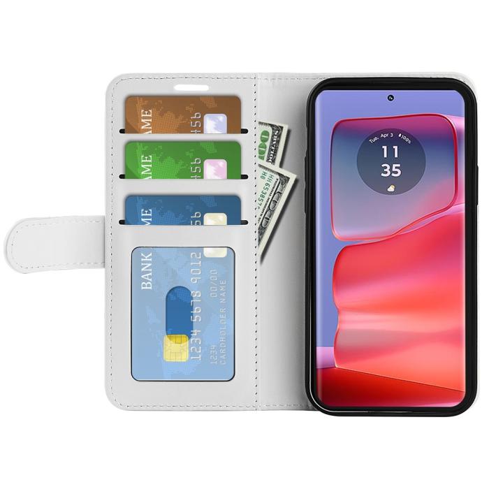 Bild 2, Motorola Edge 50 Pro 5G Crazy Horse Fodral Vit