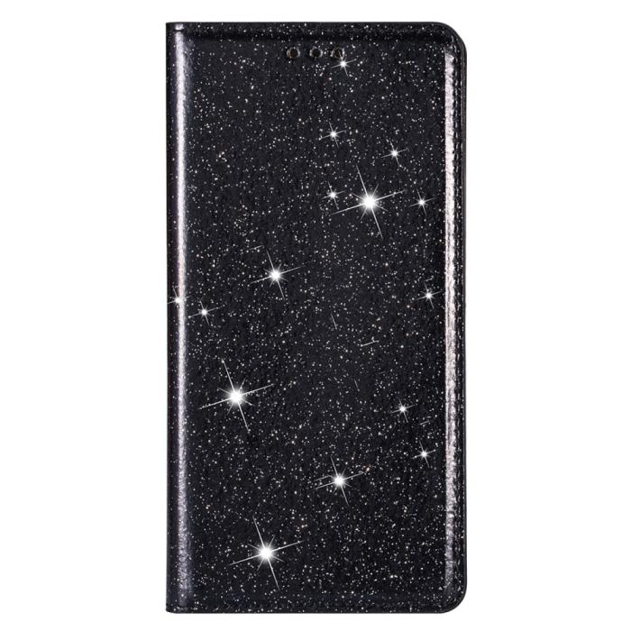 Bild 6, iPhone 15 Plus Fodral Flip Glitter Svart