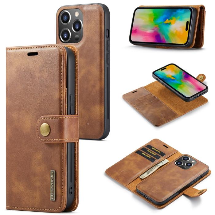 Bild 1, DG.MING iPhone 16 Pro Fodral 2in1 Magnet Brun