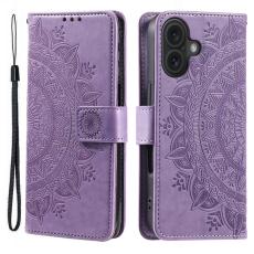 iPhone 16 Fodral Mandala Läder Lila