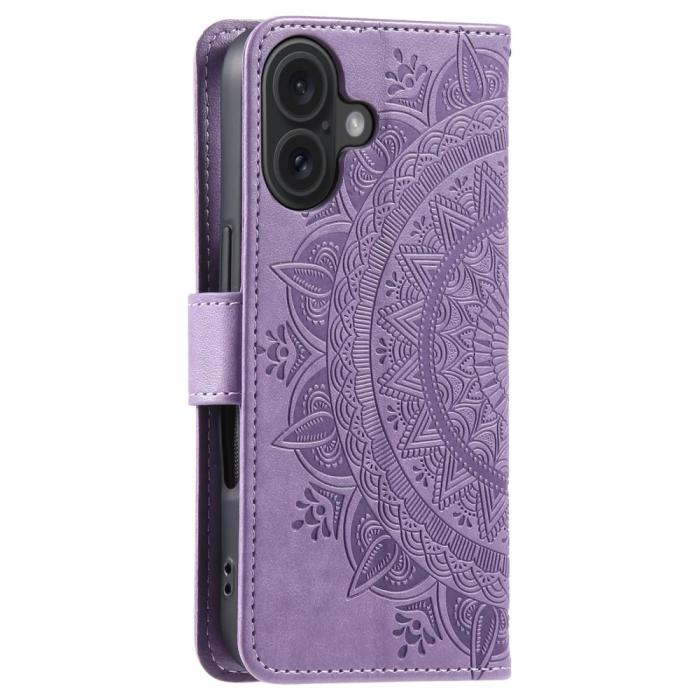 Bild 6, iPhone 16 Fodral Mandala Läder Lila