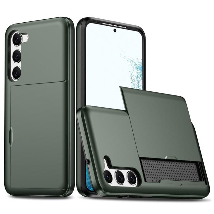 Bild 1, Samsung Galaxy S23 Plus Skal Med Kortfack Mörk Grön