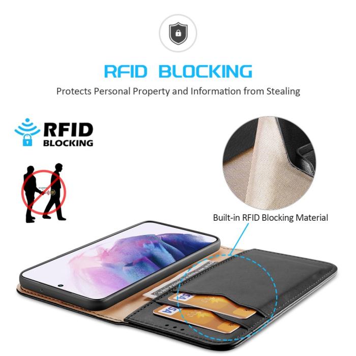 Bild 5, DUX DUCIS Samsung Galaxy S22 Plus Fodral HIVO RFID Äkta Läder Svart