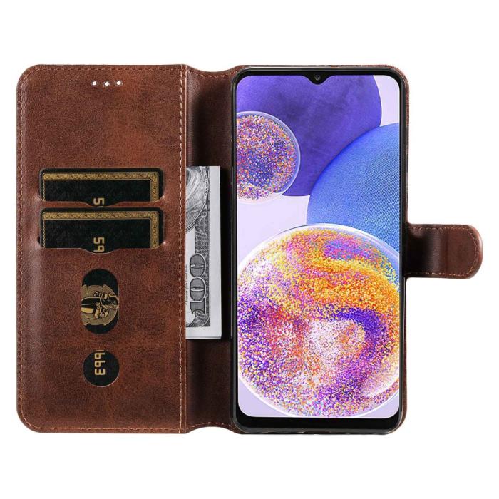 Bild 2, Samsung Galaxy A23 5G Fodral Klassiskt Läder Brun