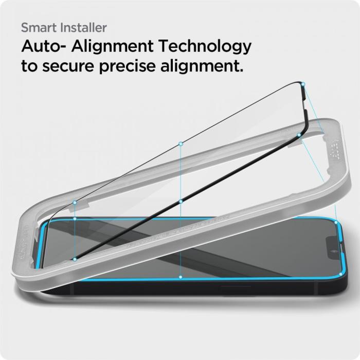 Bild 5, Spigen iPhone 16e/14/13/13 Pro ALM Glas FC Heltäckande Skärmskydd