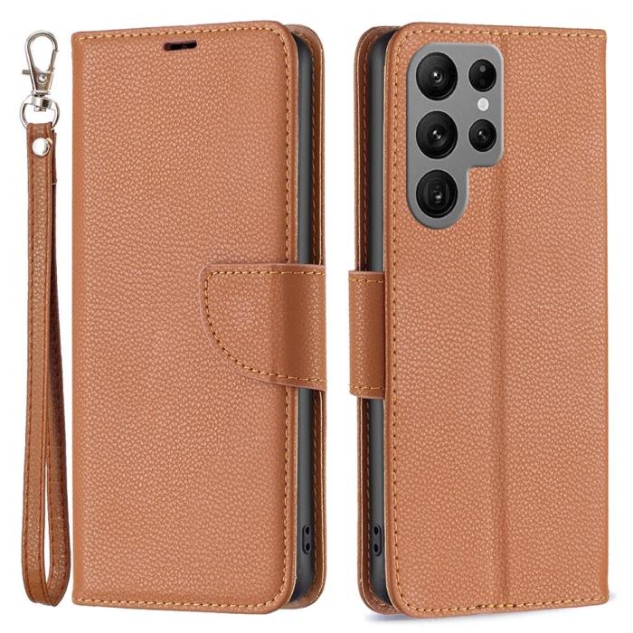 Bild 1, Samsung Galaxy S23 Ultra Fodral Litchi Shark Brun