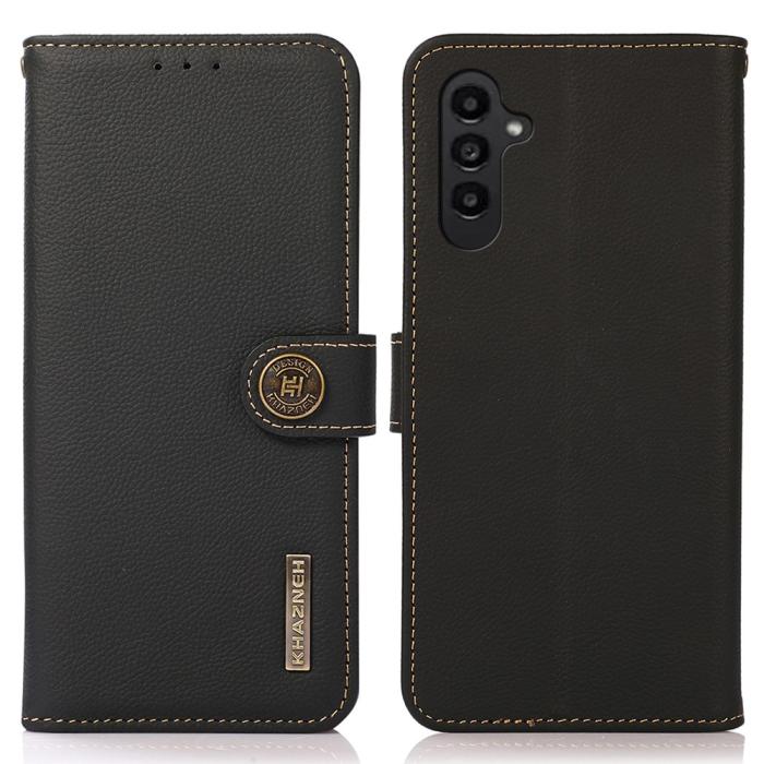 Bild 1, KHAZNEH Galaxy A05s 4G Fodral RFID Äkta Läder Svart