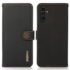 KHAZNEH Galaxy A05s 4G Fodral RFID Äkta Läder Svart