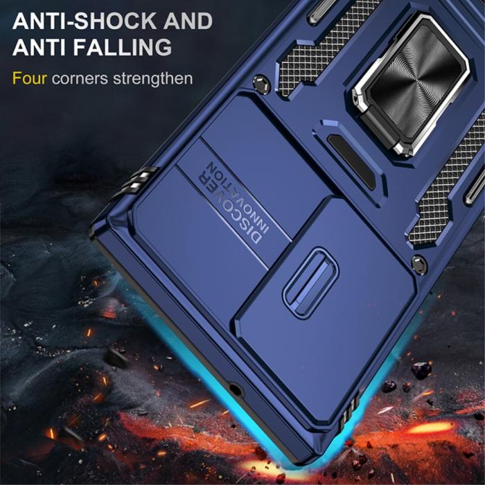 Bild 2, Samsung Galaxy S23 Ultra Skal Hybrid Ring Armor Mörk Blå