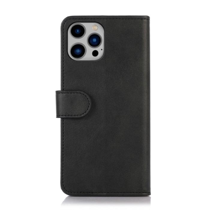 Bild 3, iPhone 15 Pro Fodral Läder Solid Svart