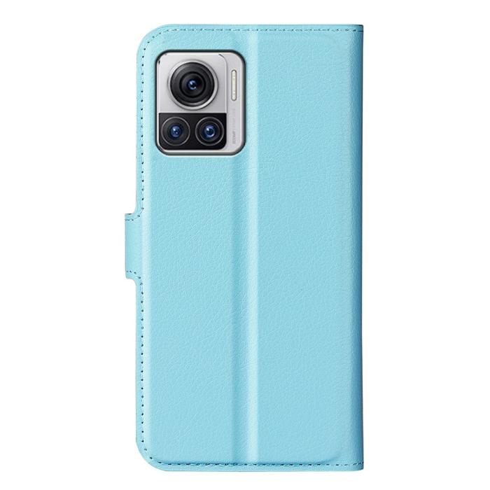 Bild 6, Motorola Edge 30 Ultra 5G Fodral Litchi Läder Ljus Blå