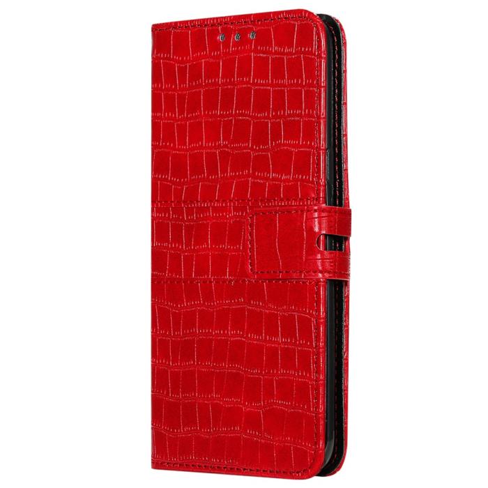 Bild 4, Samsung Galaxy S21 Ultra - Krokodil Textur Läder Fodral - Röd