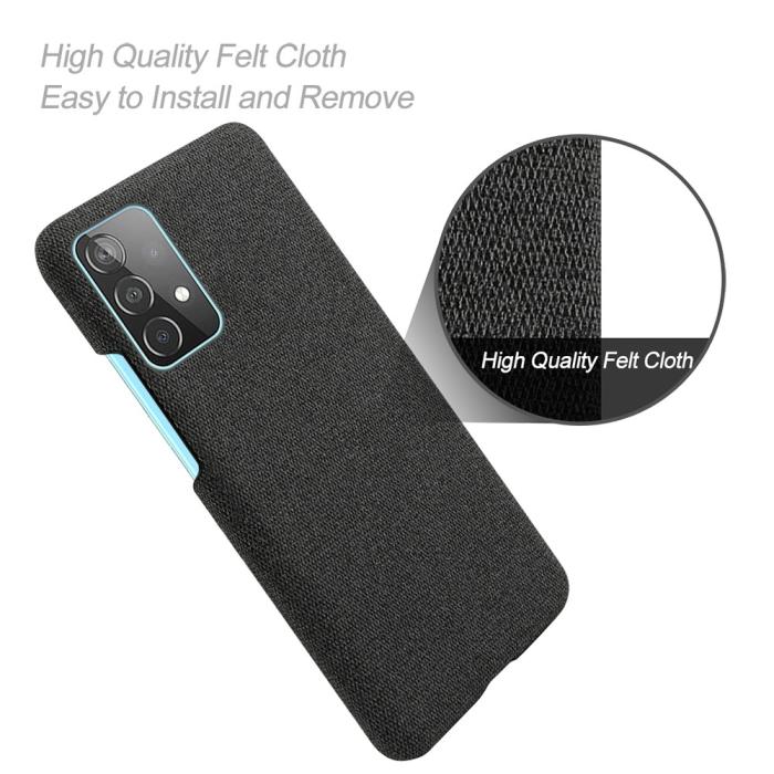Bild 4, Samsung Galaxy A52 / A52s - KSQ Tygbelagt Textur Skal - Svart