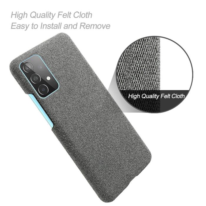 Bild 4, Samsung Galaxy A52 / A52s - KSQ Tygbelagt Textur Skal - Grå