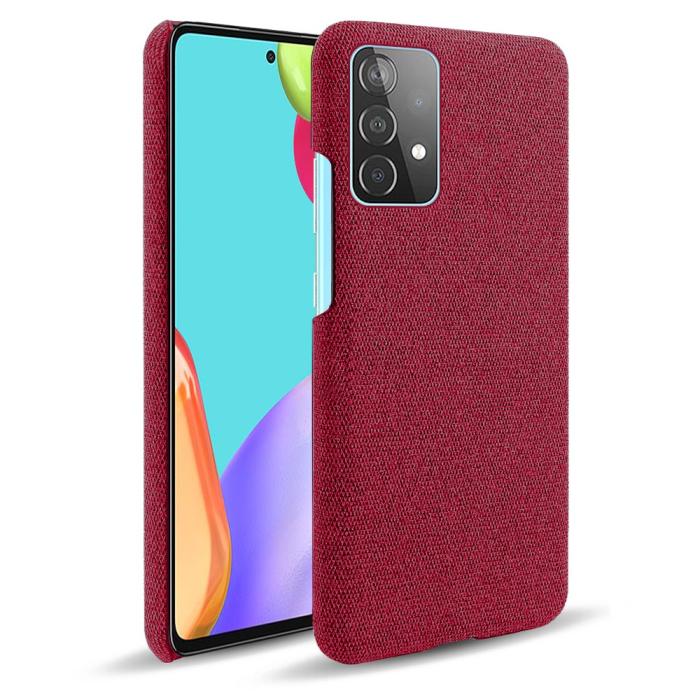 Bild 1, Samsung Galaxy A52 / A52s - KSQ Tygbelagt Textur Skal - Röd