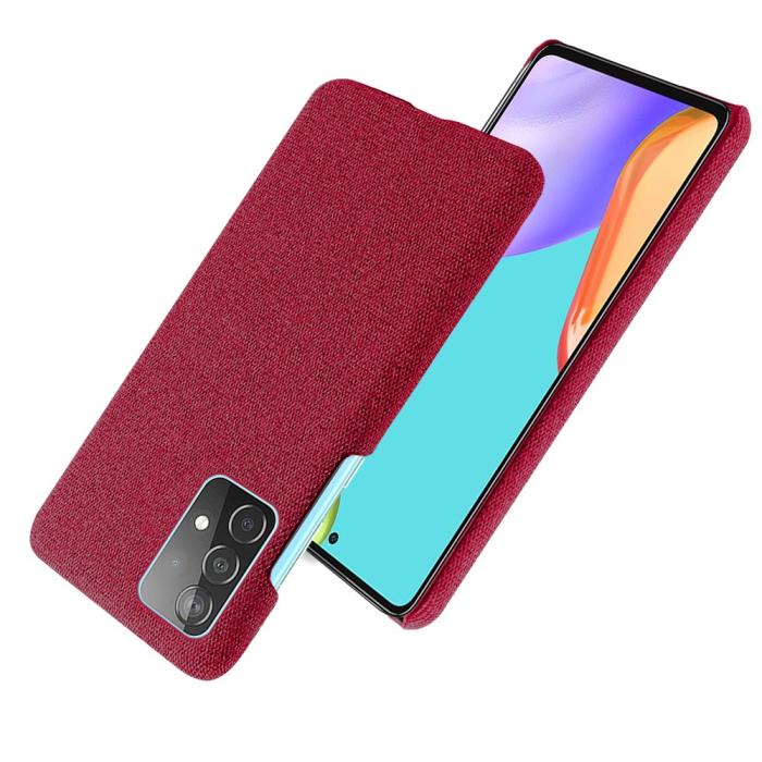 Bild 2, Samsung Galaxy A52 / A52s - KSQ Tygbelagt Textur Skal - Röd