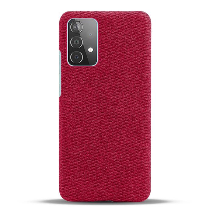 Bild 3, Samsung Galaxy A52 / A52s - KSQ Tygbelagt Textur Skal - Röd