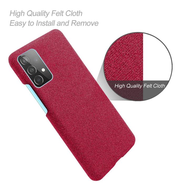 Bild 4, Samsung Galaxy A52 / A52s - KSQ Tygbelagt Textur Skal - Röd