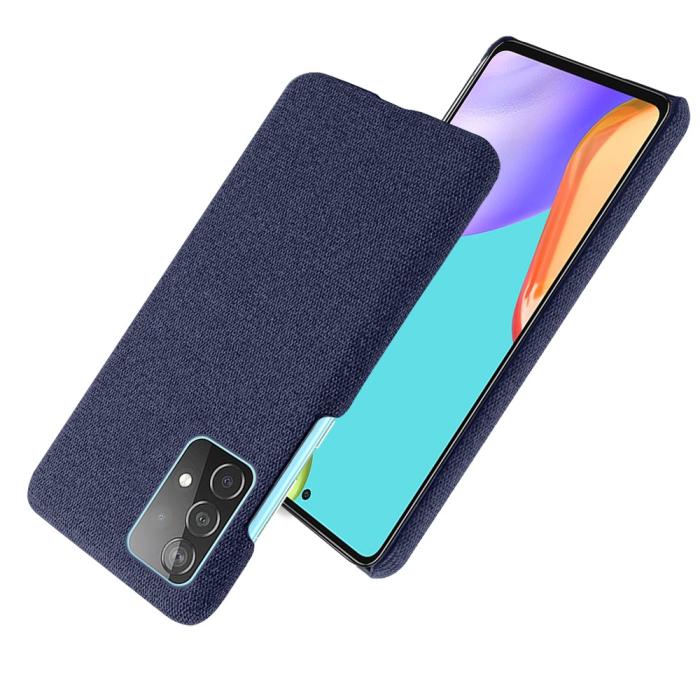 Bild 2, Samsung Galaxy A52 / A52s - KSQ Tygbelagt Textur Skal - Blå